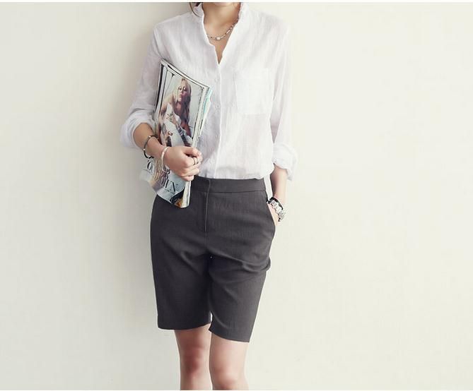 Abbigliamento da donna Camicie casual Maniche lunghe Camicie larghe e sottili da donna Camicia casual in lino Manica lunga Vestibilità ampia Leggera Protezione solare Top_voghion.com