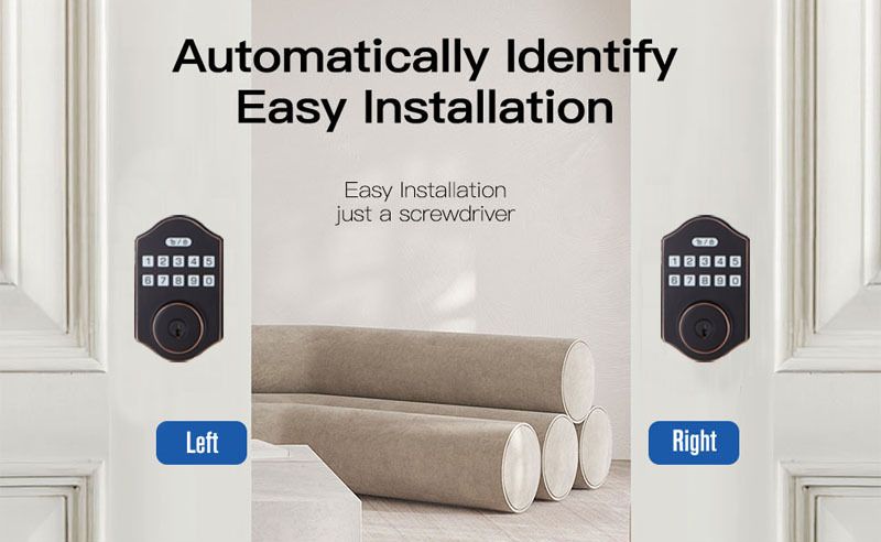 Dumb Lock Graffiti Smart Door Home Door Lock Indoor Wooden Door Fingerprint Lock Bluetooth Lock Password Lock_voghion.com