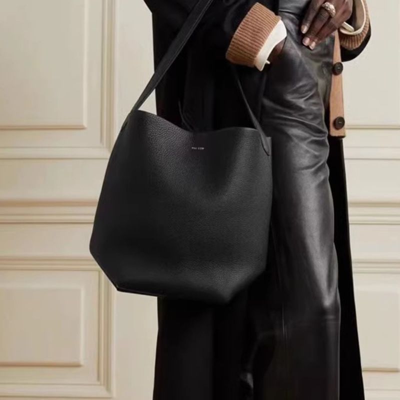 Borsa a tracolla TR morbida in pelle per donna, 2024, nuova, in vera pelle, con motivo litchi, tracolla singola, grande capacità, secchiello per laptop_voghion.com