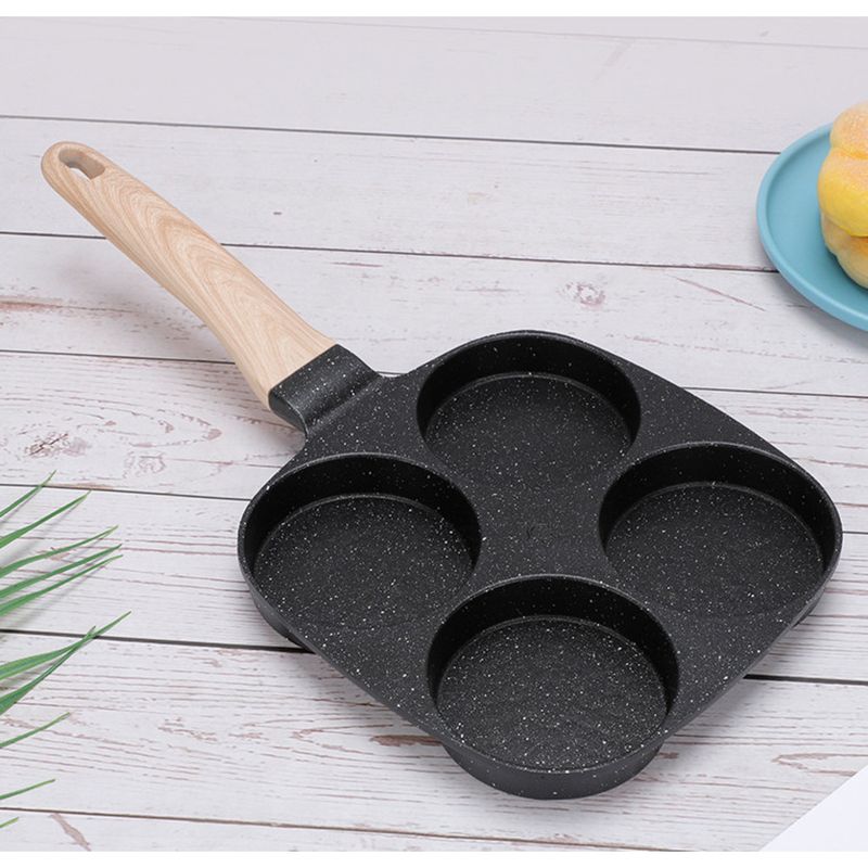 Molde para panqueques de desayuno para el hogar, con cuatro agujeros para freír huevos y hamburguesas, sartén plana antiadherente_voghion.com