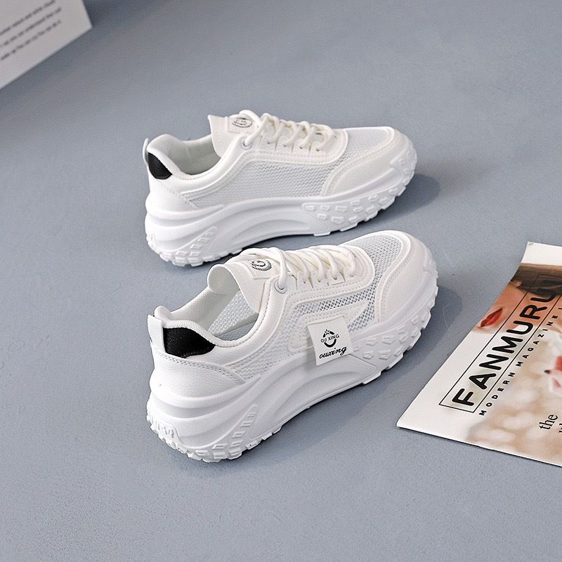 2025 Summer New Women's Breathable Mesh Hollow Casual Shoes White Sneakers Women_voghion.com