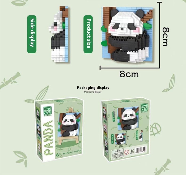 New product: Giant Panda flower shaped micro particle art board, building blocks, puzzle toys, girls' gifts, desktop_voghion.com