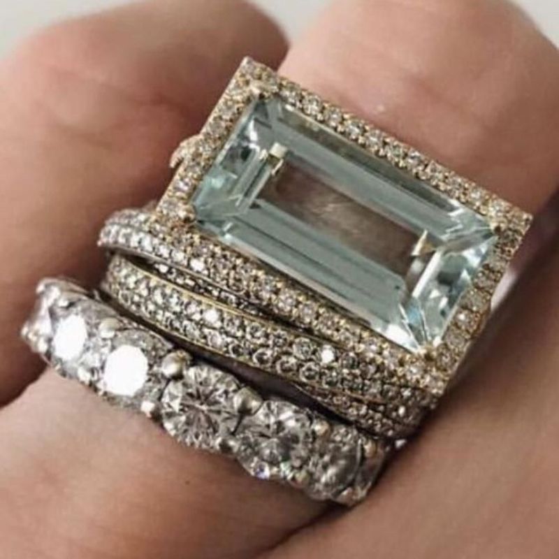 Anello di fidanzamento da donna di lusso, fresco, alla moda, creativo, di alta qualità, con tre strati di zirconi_voghion.com