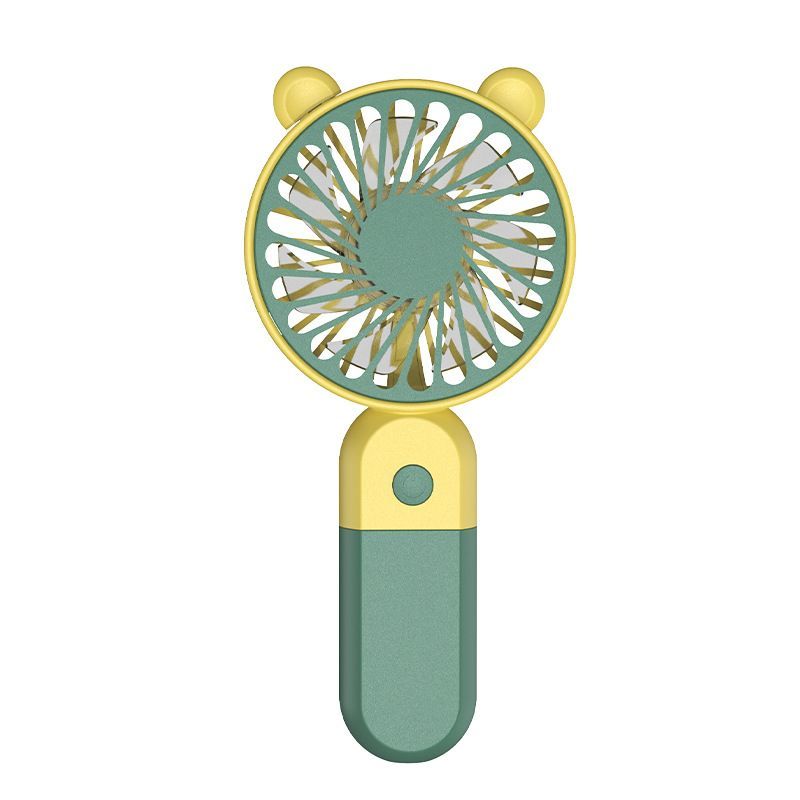2024 Cartoon Handheld Small Fan USB Charging Small Fan Student Desktop Outdoor Portable Two-color Small Fan_voghion.com