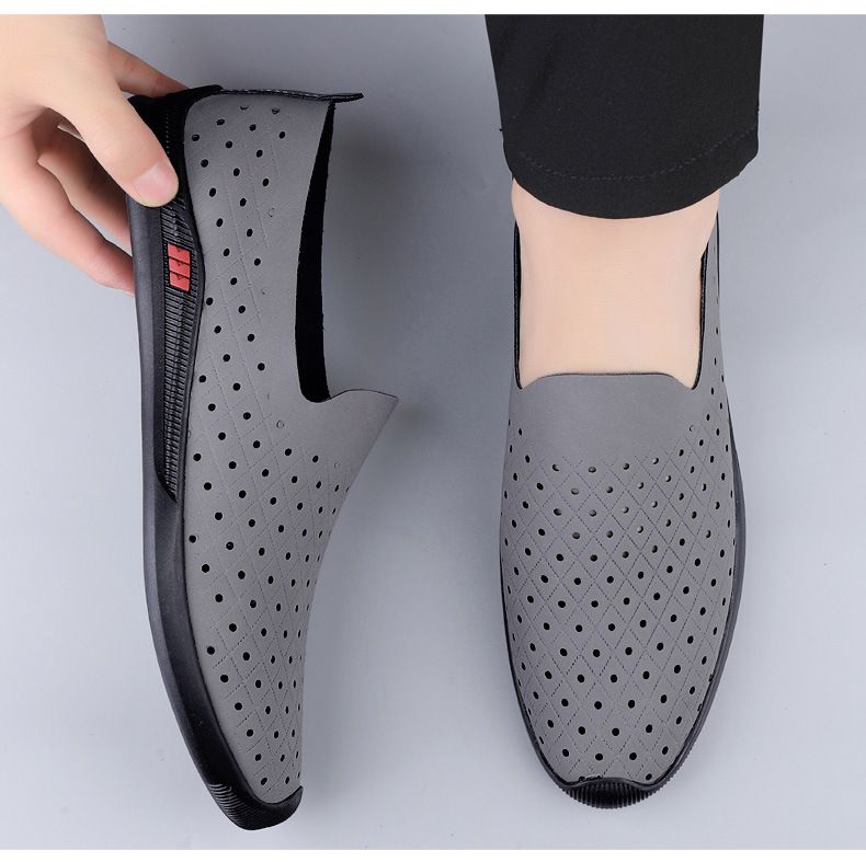 Casual Men's Single Shoes Cow Two-layer Leather Casual Lazy Loafers_voghion.com