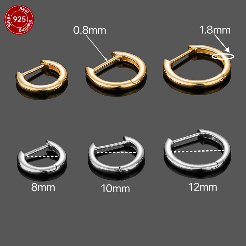 Cerchio a S semplice in argento di alta qualità, piercing all'osso, stile minimalista, clip per le orecchie, per dormire senza togliere gli orecchini_voghion.com