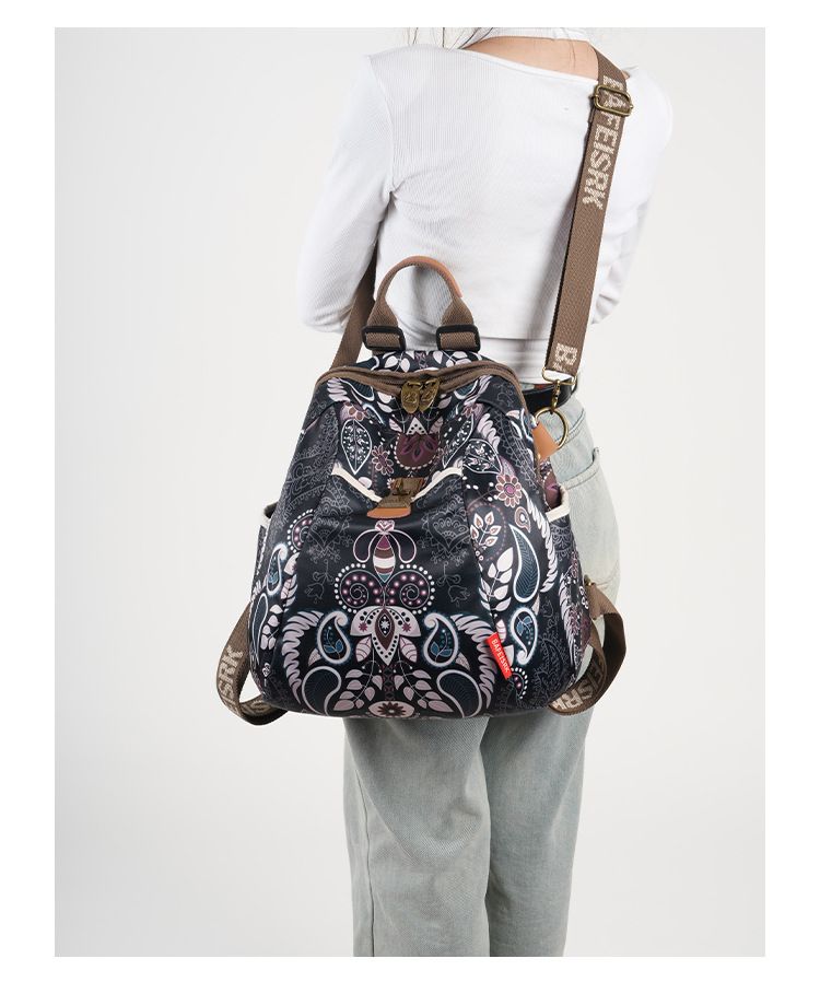 China-Chic style optional pattern printed casual travel lightweight backpack women's fashion large capacity handbag_voghion.com