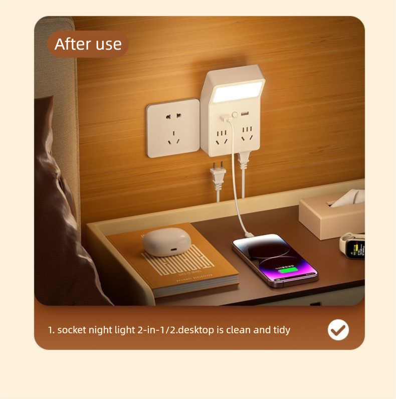Multifunzione USB multiporta convertitore presa multipresa per casa studenti dormitorio protezione degli occhi studio comodino LED_voghion.com