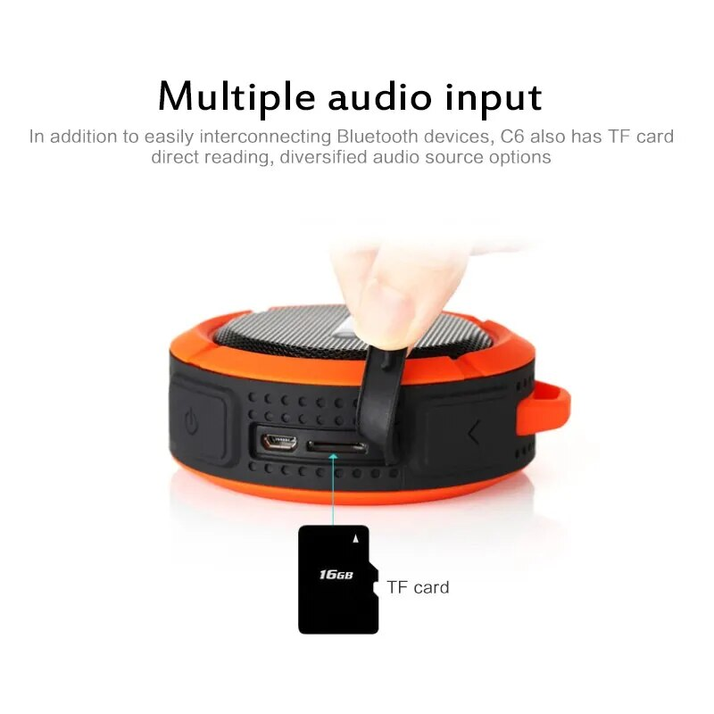 Bluetooth-compatible Speaker Big Suction Cup Bluetooth Stereo Outdoor Sports Mini TF Subwoofer Portable Waterproof_voghion.com