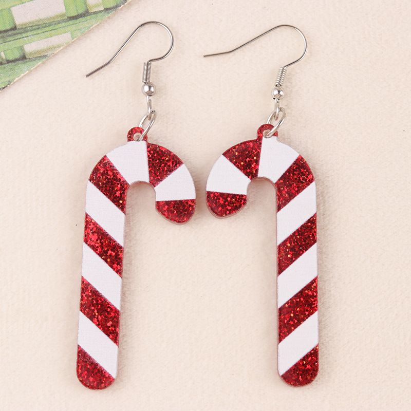 Cartoon Series Acrylic Snowman Cup Flower Personalized Wine Bottle Earrings Jewelry For Women_voghion.com