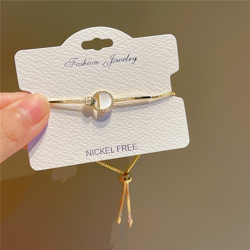 Kiváló személyiségű gyöngyház kör karkötő JOJOACC húzózsinóros gyöngyház kézi kötél női napi J825_voghion.com