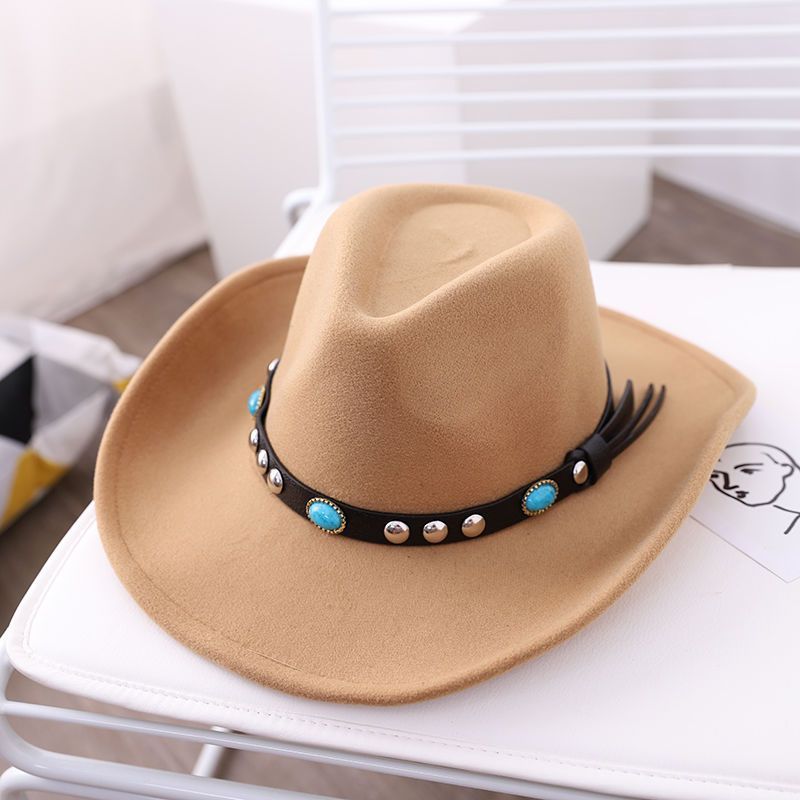 Top da uomo a tesa larga autunnale e invernale in lana calda jazz britannica per cappello da ballo tibetano da cowboy a collo grande da donna_voghion.com