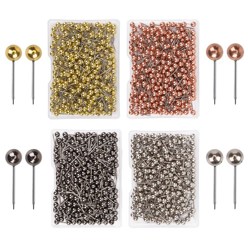 Factory direct office cork board fixed multi-color metal rose gold plastic pin ball ground pin_voghion.com