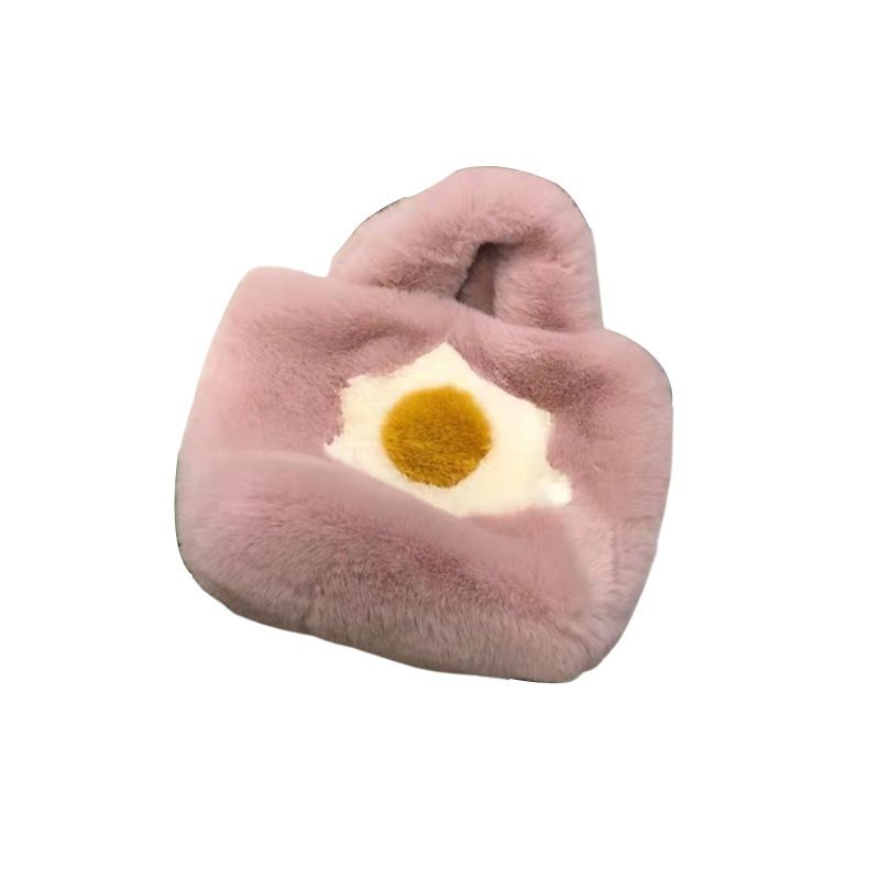 Speciale, di grande capacità, alla moda e versatile. Borsa a mano in pelliccia di coniglio, casual e quotidiana._voghion.com