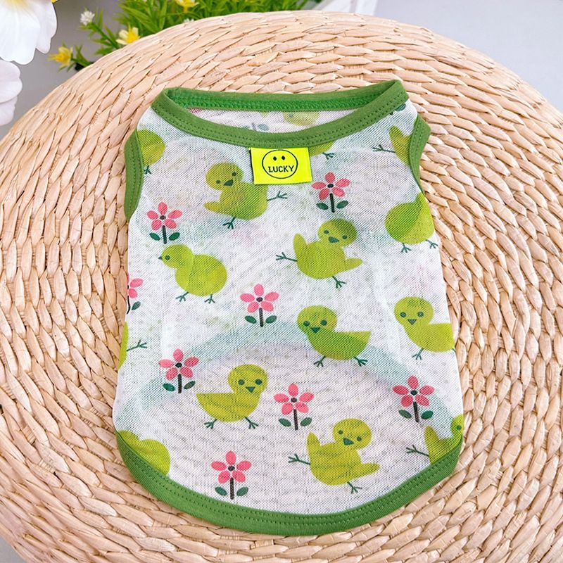 New Korean And Japanese Style Cool Breathable Mesh Pet Dog Cat Clothes Teddy Bichon Anti-Shedding Vest_voghion.com