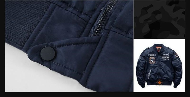 2024 Herren Winter Hip Hop Dicke warme Jacke Militär Motorrad Ma-1 Aviator Pilot Baumwolle Parka Männlich Baseball Bomber_voghion.com