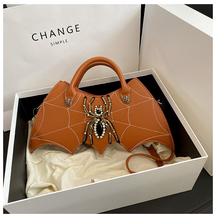 Women's Bags Handbag Fashion Creative Handmade Spider Bag Personality Embroidery Diamond Women's Bag PU Messenger Bag_voghion.com