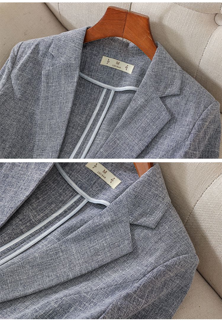 Damenbekleidung Kurze Anzugjacke für Damen im Sommer dünn neu Frühling und Herbst klein lässig Dreiviertelärmel kleiner Anzug Sommer_voghion.com