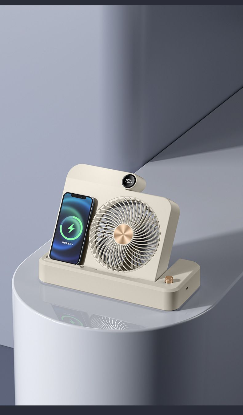 Versatile Desktop & Standing USB Fan With Remote Control - Ultra Quiet, 6-Speed Adjustable, Powerful Airflow, Rechargeable Battery, 12H+ Runtime_voghion.com