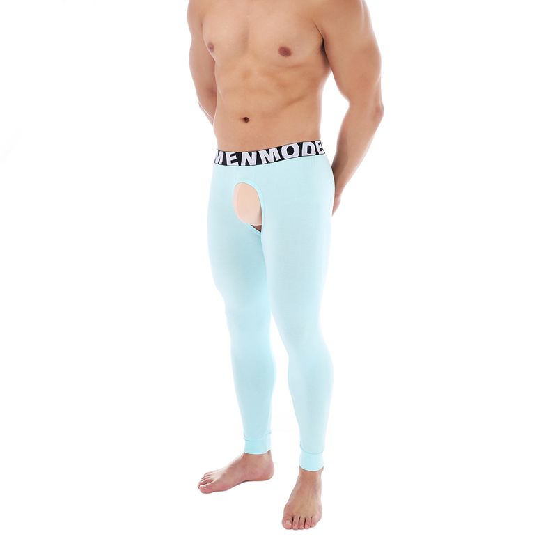 Sous-vêtements thermiques ajustés en modal pour hommes - Conception respirante à entrejambe ouvert pour plus de confort et de style_voghion.com