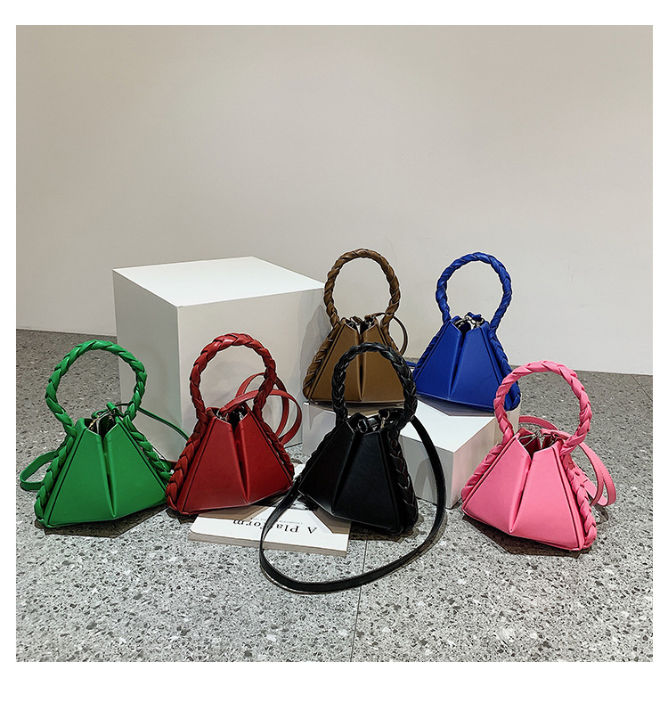 Nuova borsa a tracolla da donna Borsa a tracolla in tinta unita di tendenza personalizzata Borsa a triangolo irregolare da strada quotidiana Borsa pieghevole_voghion.com