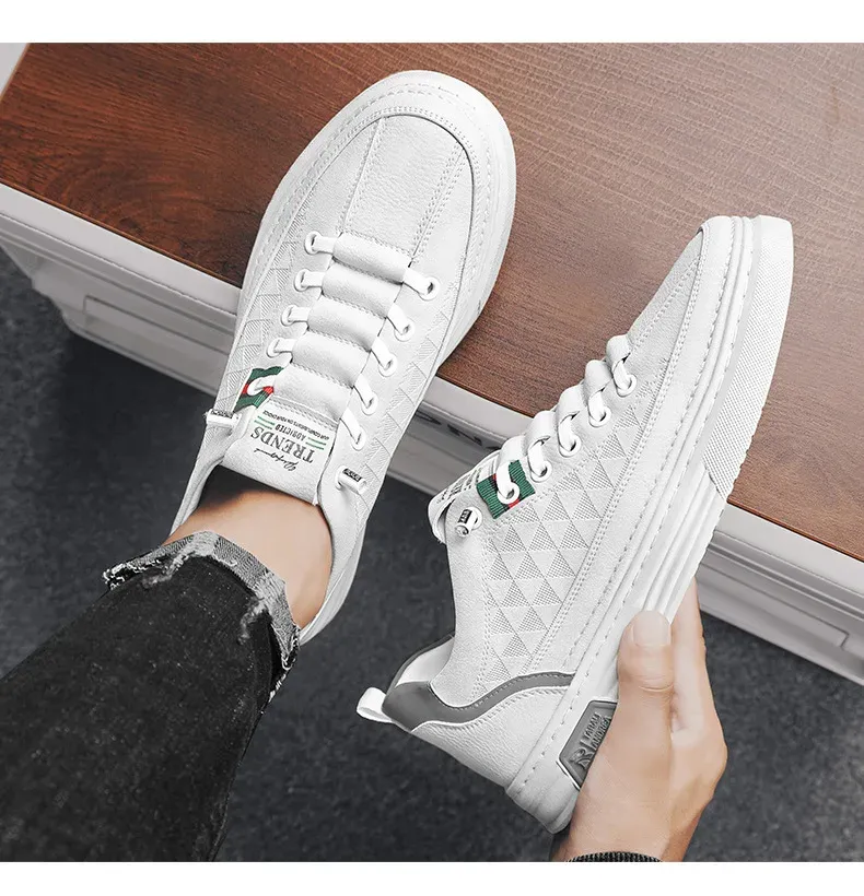 HerfstHeren Veelzijdige Casual Boardschoenen Lichtgewicht Zachte Bodem Waterdichte Kleine Witte Trendy Schoenen Heren Vluchtgevechtslaarzen_voghion.com