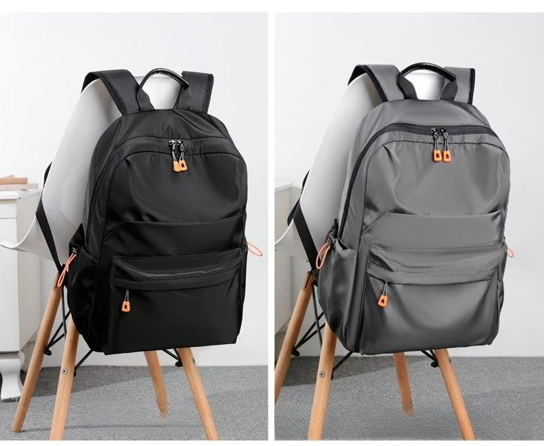 Casual Fashion Lightweight Black Computer Bag Large Capacity Backpack_voghion.com
