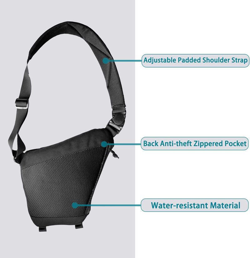 Oxfordtyg Enkel Axelväska Stöldskyddsväska Tätsittande Crossbody Bröstväska Taktisk Osynlig Väska För Män_voghion.com