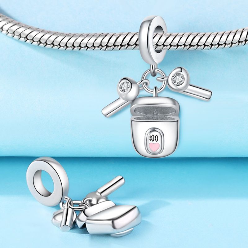 Kadın Takı Bluetooth Kulaklık Kahve Bira Gitar Charm Kolye Boncuk DIY Takı Bilezik Aksesuarları Bakır Kaplama Gümüş_voghion.com
