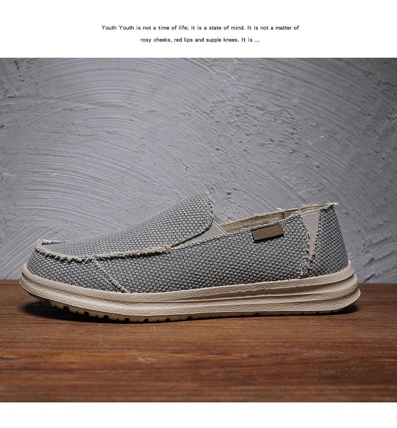 Big size super light casual cloth shoes men's new breathable slip-on lazy loafers_voghion.com