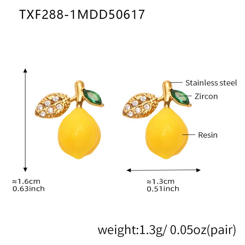 Suikerklontje Citroen Hanger 5A Zirkoon Mode Veelzijdig Persoonlijkheid Temperament Schattige Bloem Oorbellen_voghion.com