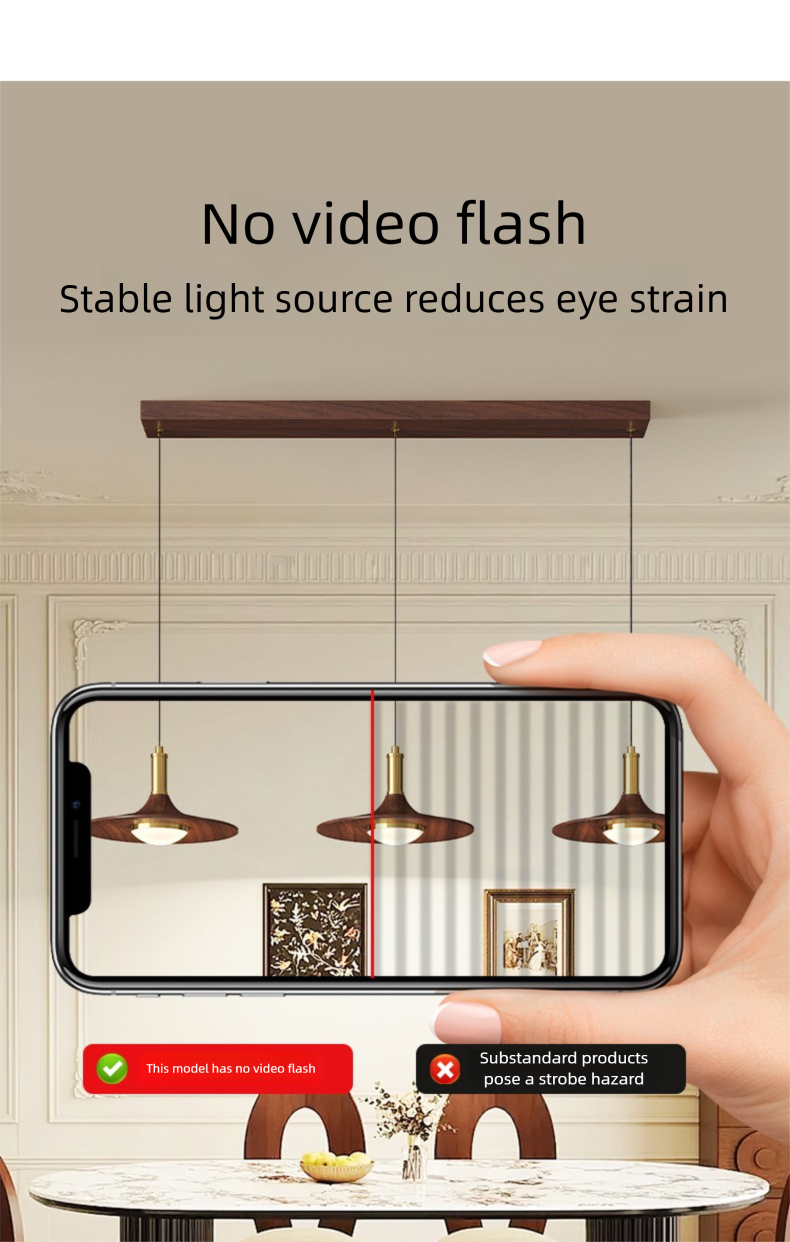 Lampada a sospensione da comodino per camera da letto color noce, stile vintage, per ristorante, sala da tè e caffè, a tre teste, modello UFO, 2025_voghion.com