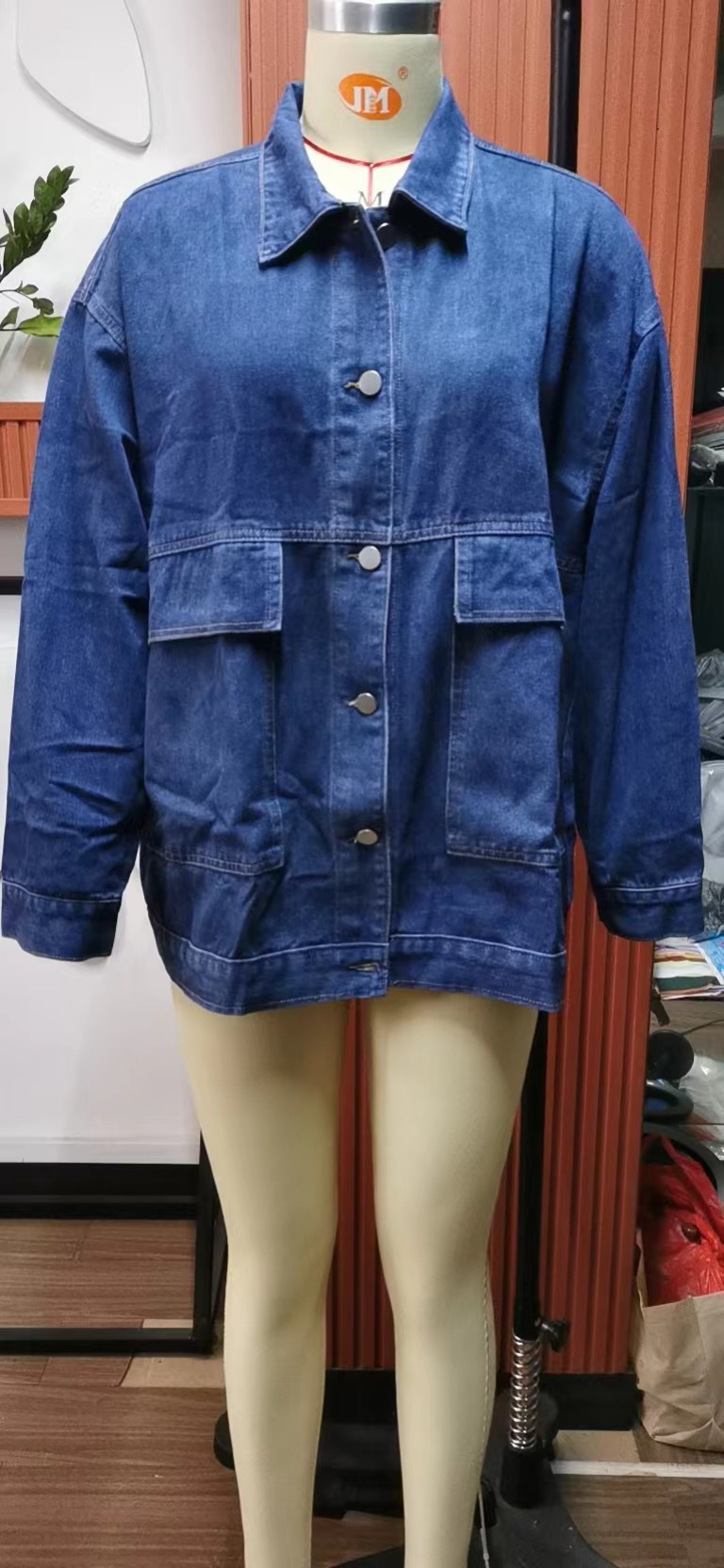 villsäiteg schlank retro klassesch locker Denim Casual Jacket Top fir Fraen_voghion.com