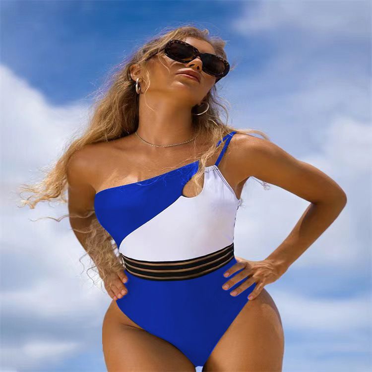 Sieviešu apģērbs Bikini Viengabala peldkostīms Splicing Bikini_voghion.com
