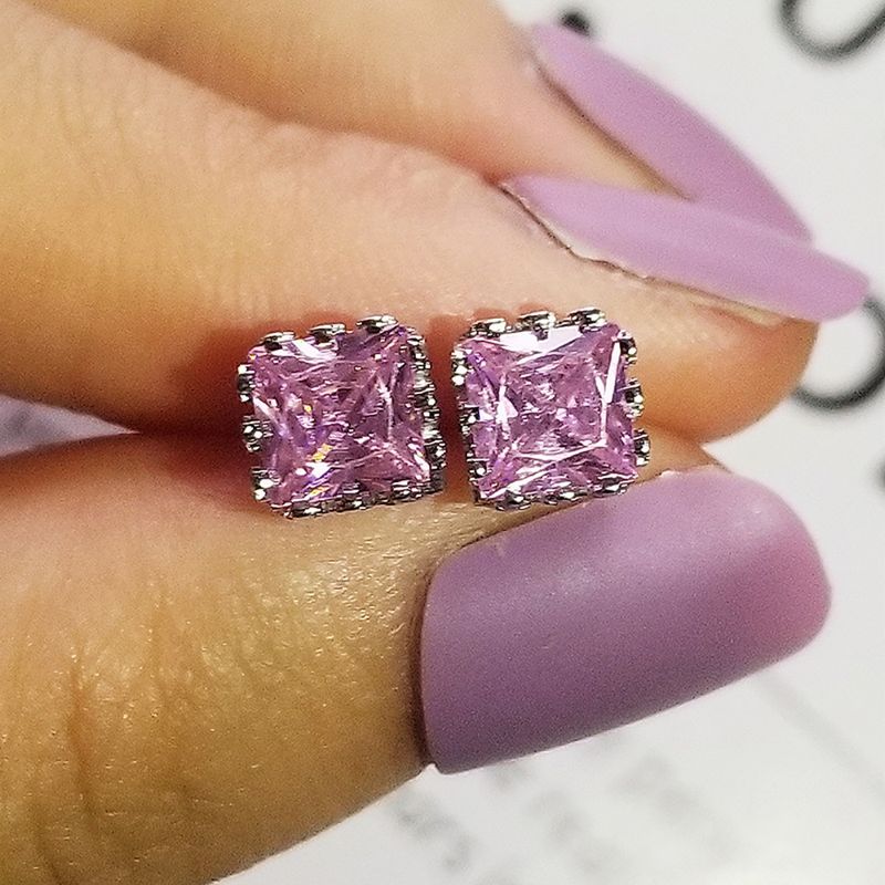 Pink zircon women's earrings z7_voghion.com