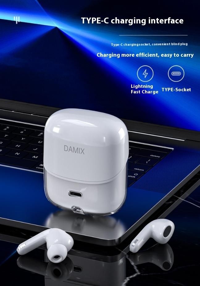DX16 Couple Wireless Bluetooth Earphones With 2 Pairs Of Earphones Backpack Appearance, Battery Display, HIFI Sound Quality TWS_voghion.com