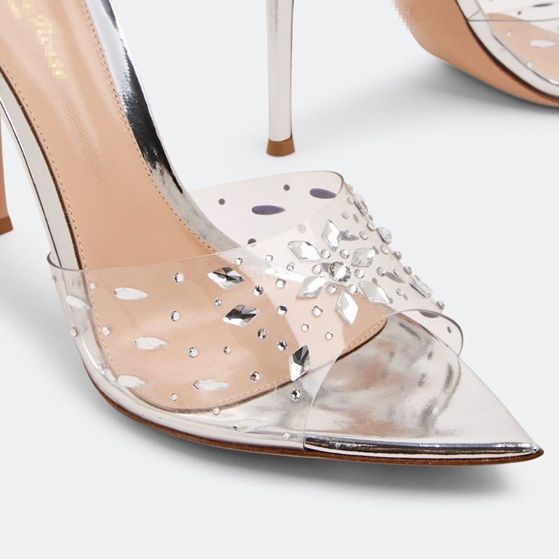 New transparent snowflake high-heeled sandals with pointed thin heels and open-toed high-heeled slippers_voghion.com