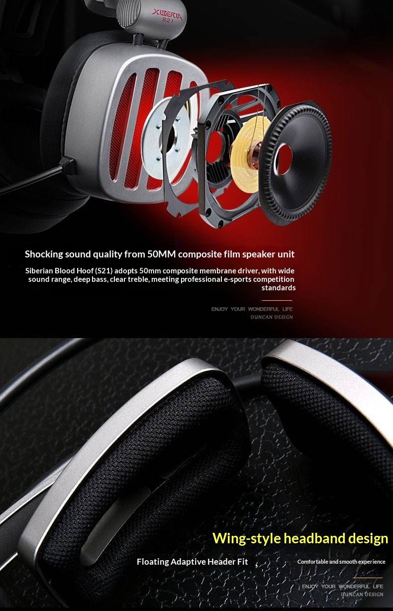 Digitex Siberia S21 Over-Ear Gaming Headset 3D Surround Sound Precision Positioning For PUBG_voghion.com