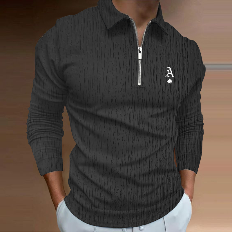 Moda abbigliamento sportivo di alta qualità nuovo design polo da uomo a maniche lunghe casual polo risvolto top da uomo_voghion.com