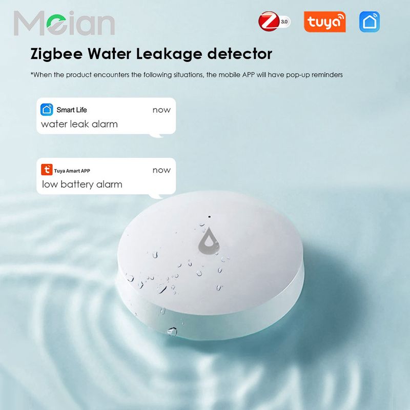 Meian 4PCS Tuya Leakage Detector ZigBee 3.0 Water Leak Detection Sensor Wifi Wireless Smart Home Security Alarm_voghion.com