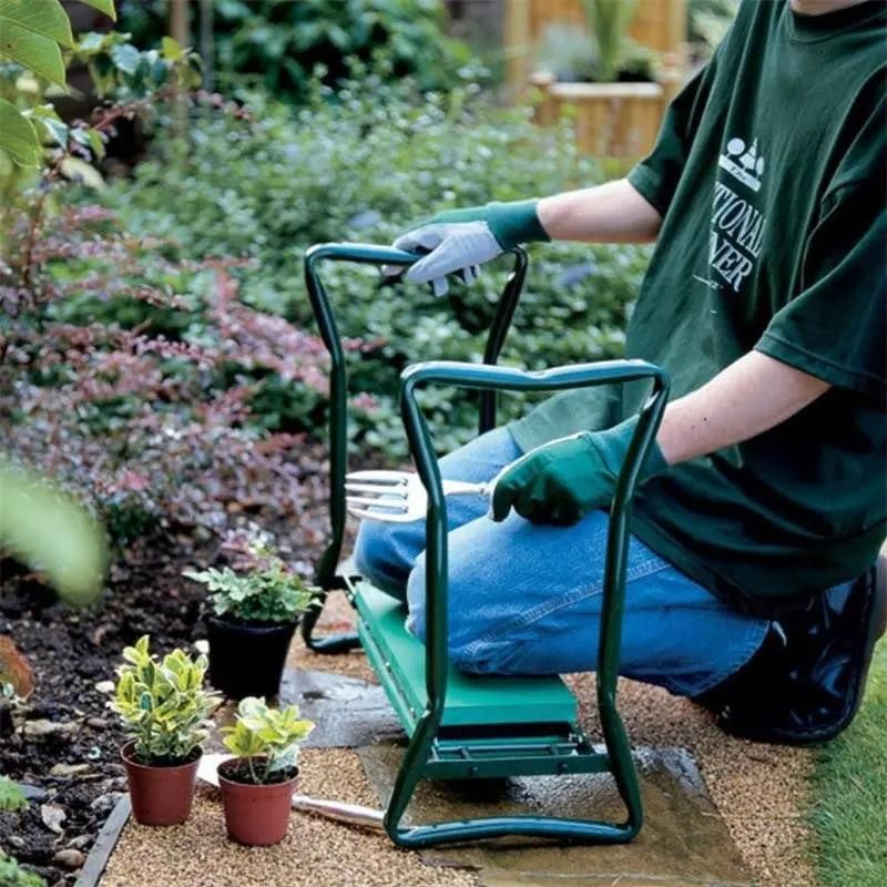 Tabouret de jardin pliable à genoux + grand et petit sac en tissu de jardinage artefact de jardinage_voghion.com