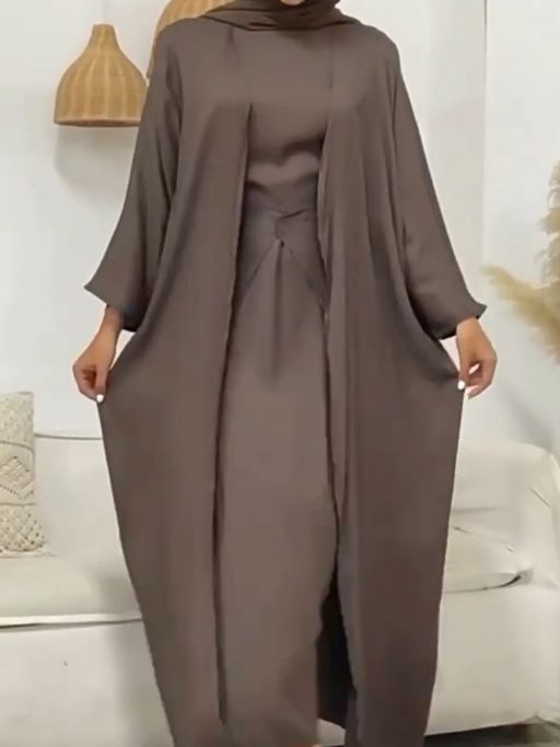 Women's Clothing Elegant Solid Color Simple Three Piece Robe Cardigan_voghion.com