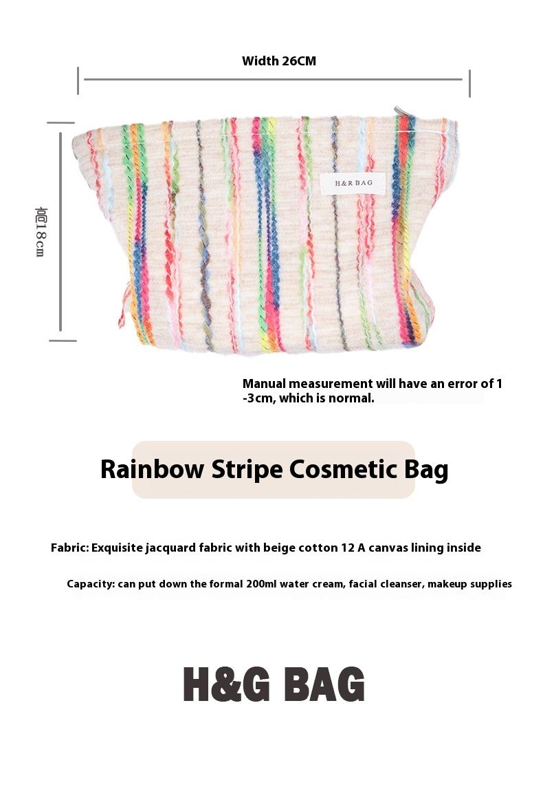 New Color Woven Makeup Bag Large Capacity Hand-held Bag Portable Toiletry Bag Skincare and Makeup Bag Suitable for Business Trips_voghion.com
