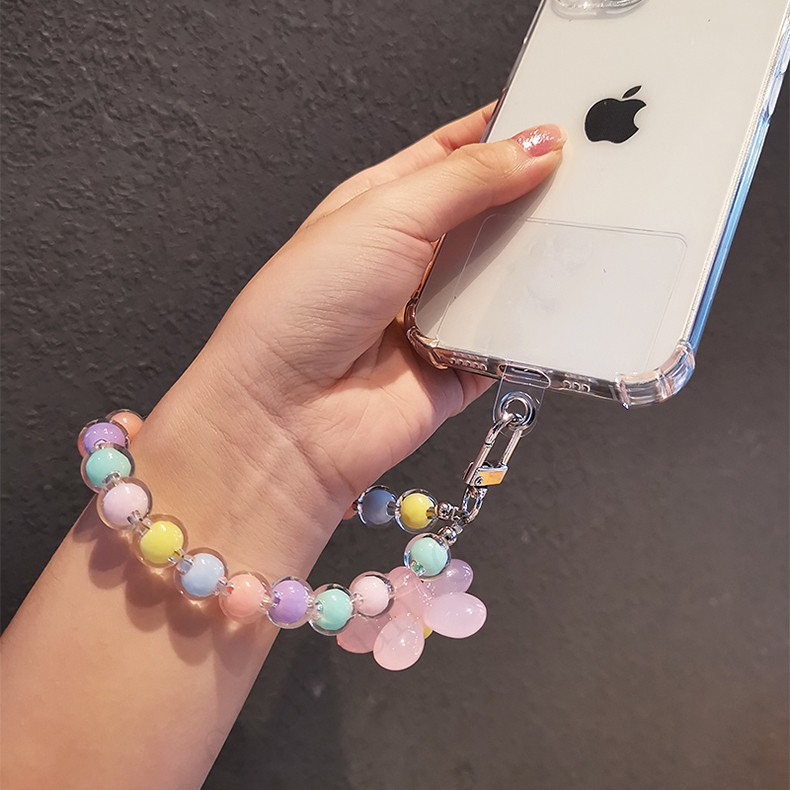Macaron Color Mobile Phone Lanyard Wrist Strap Women's Hand-held Chain Short Anti-lost Cell Phone Case Cute Lanyard Key Pendant_voghion.com