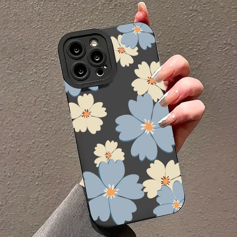 Summer Blue Large Flower Phone Case For Xiaomi Mi 14 13 12T 13T 11T Pro 11 Lite 5G NE Poco F6 F5 X5 X3 Pro Silicone Soft Cover_voghion.com