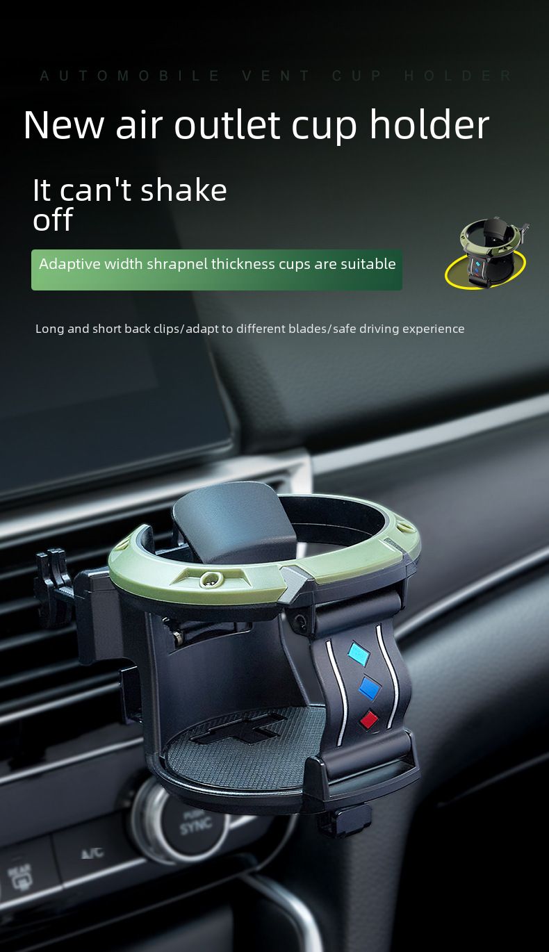 Porte-gobelet d'eau de voiture, sortie de climatisation de voiture, porte-gobelet de thé au lait, cendrier, support de fixation avec crochet_voghion.com