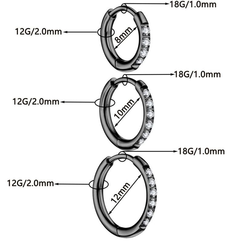 Orecchini a cerchio in acciaio inossidabile con zircone, fibbie per orecchini in acciaio al titanio con zircone intarsiato, orecchini versatili con spirale rotonda e micro zircone intarsiato_voghion.com