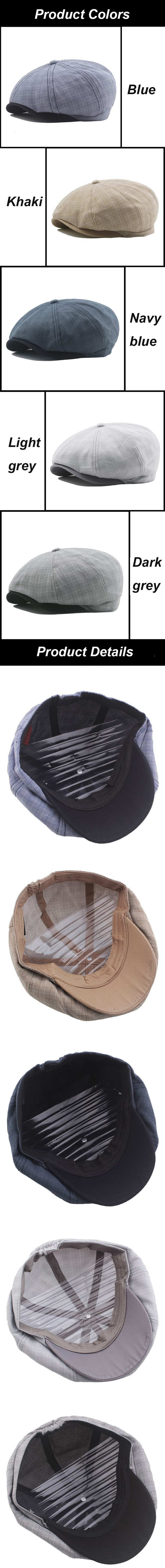 New Retro Berets Men Women Vintage Plaid Newsboy Beret Hat Retro Adjustable Octagonal Cap New Spring Summer Breathable_voghion.com