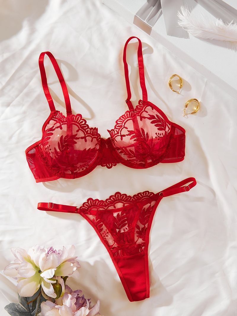 Kagano Cross Border Außenhandel Neue Multi Farbe Sexy Stickerei Perspektive Mesh Spitze Gesammelt Sexy Unterwäsche Set Für Frauen_voghion.com