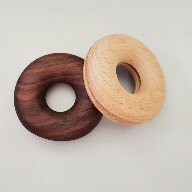Solid Wood Donut Wooden Sealing Walnut Beech Office Snack Food Bag Clip_voghion.com